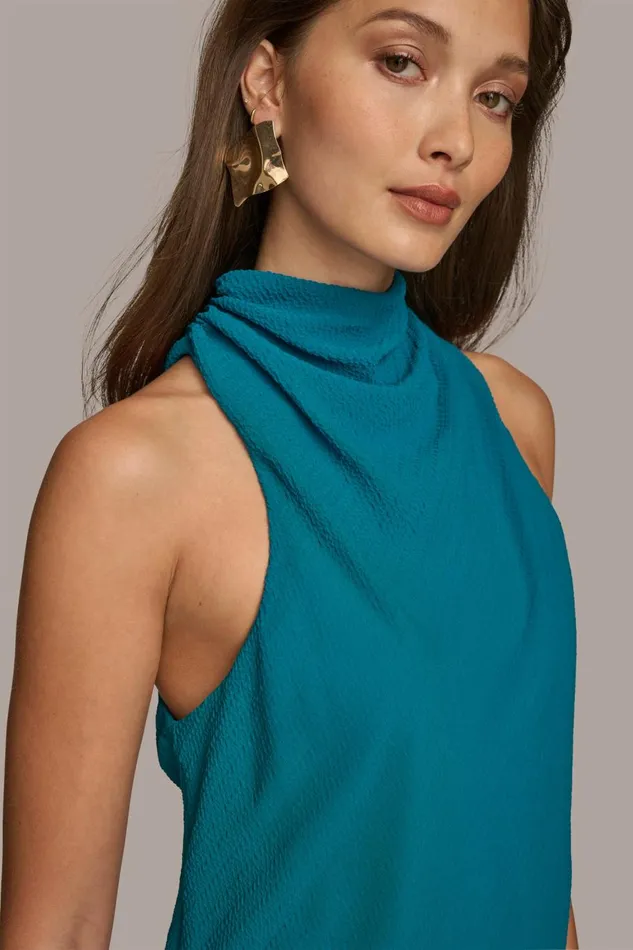 Women Donna Karan Sweaters And Tops HIGH COWL NECK TOP Green