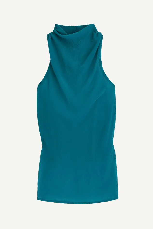 Women Donna Karan Sweaters And Tops HIGH COWL NECK TOP Green