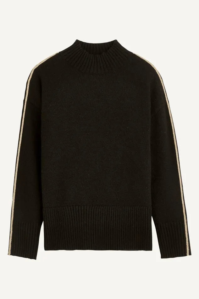 Women Donna Karan Sweaters And Tops MOCK NECK SWEATER Black