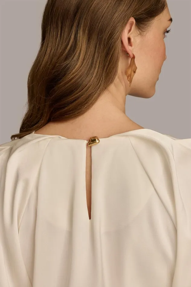 Women Donna Karan Sweaters And Tops TOP WITH CHAIN HARDWARE Ivory