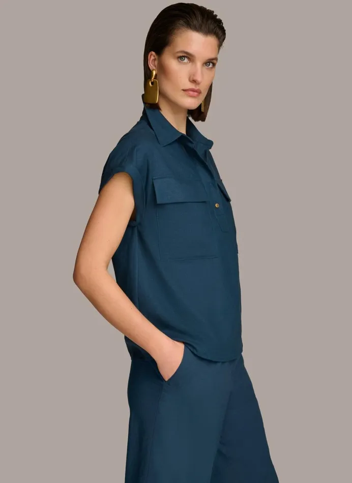 Women Donna Karan Sweaters And Tops UTILITY TOP Tide