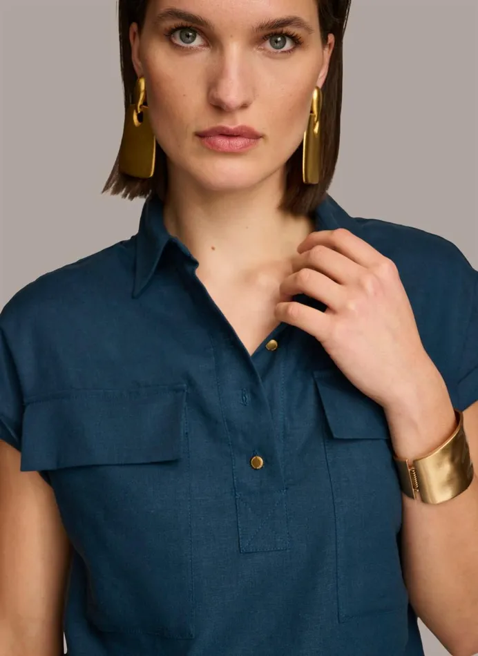 Women Donna Karan Sweaters And Tops UTILITY TOP Tide