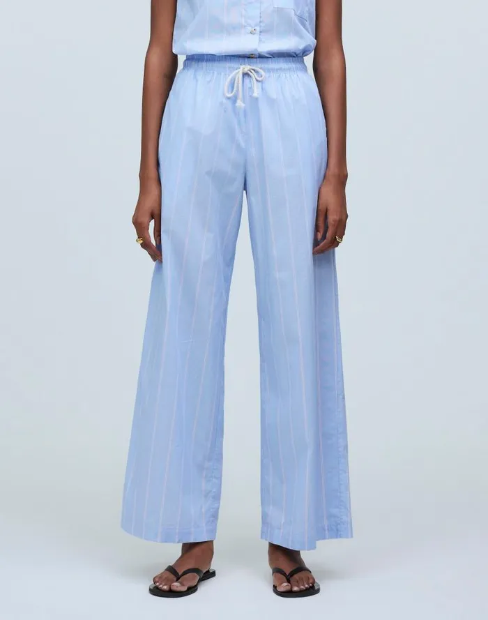 Women Donni Stripe Pop Pants Tomato Pinstripe Madewell Pants