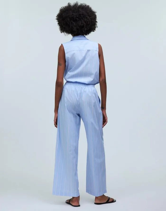 Women Donni Stripe Pop Pants Tomato Pinstripe Madewell Pants