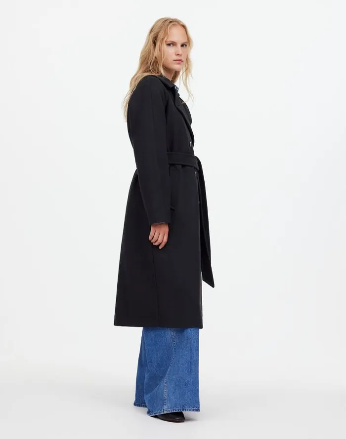 Women DoubleBreasted Trench Coat True Black Madewell Coats Jackets