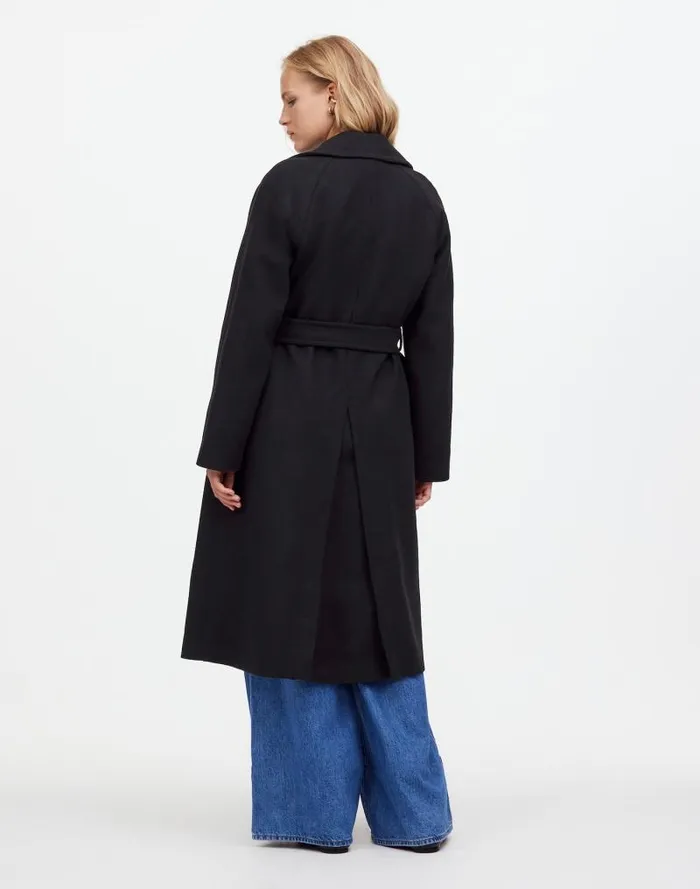 Women DoubleBreasted Trench Coat True Black Madewell Coats Jackets