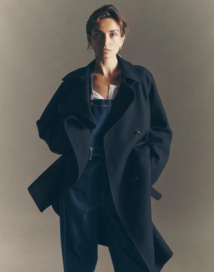 Women DoubleBreasted Trench Coat True Black Madewell Coats Jackets
