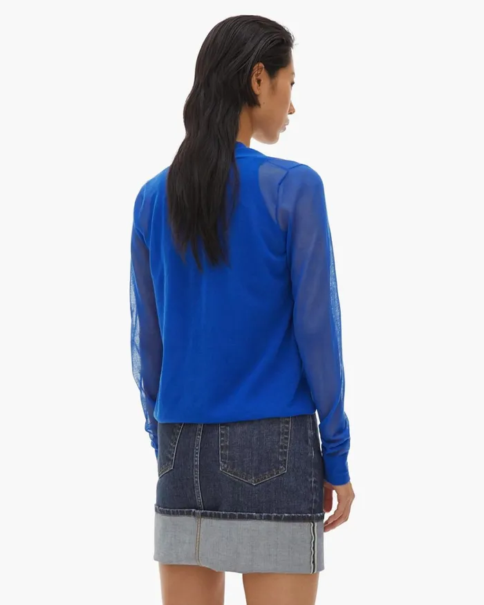 Women Double Layer Top Azurite Helmut Lang Sweaters