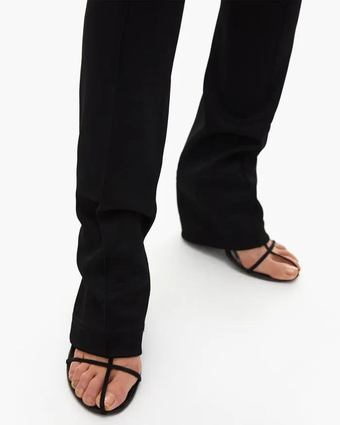 Women Double Needle Rib Flare Legging Black Helmut Lang Pants