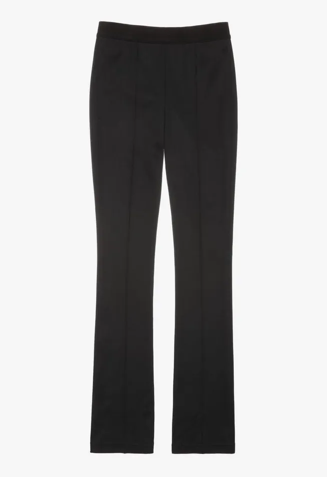 Women Double Needle Rib Flare Legging Black Helmut Lang Pants