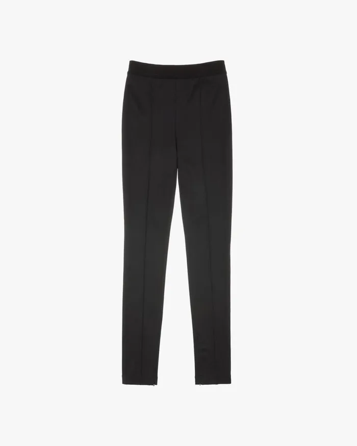 Women Double Needle Rib Legging Black Helmut Lang Pants