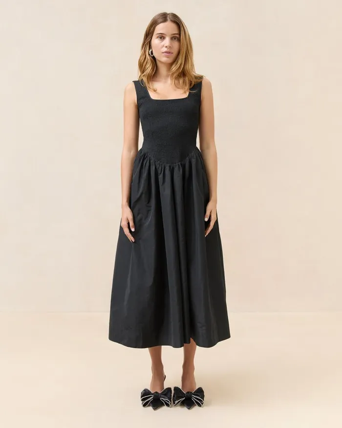 Women Dresses Loeffler Randall Estelle Black Smocked Dress