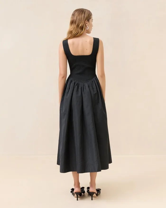 Women Dresses Loeffler Randall Estelle Black Smocked Dress Women Dresses Loeffler Randall Estelle Black Smocked Dress