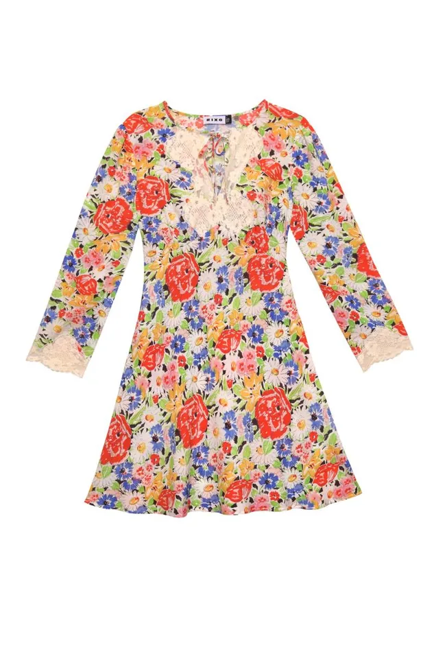 Women Dresses RIXO Abrielle Multi Spring Meadow