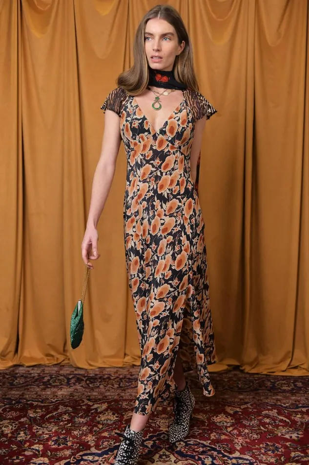 Women Dresses RIXO Angelina Sienna Starlet Floral Leopard Mix Women Dresses RIXO Angelina Sienna Starlet Floral Leopard Mix