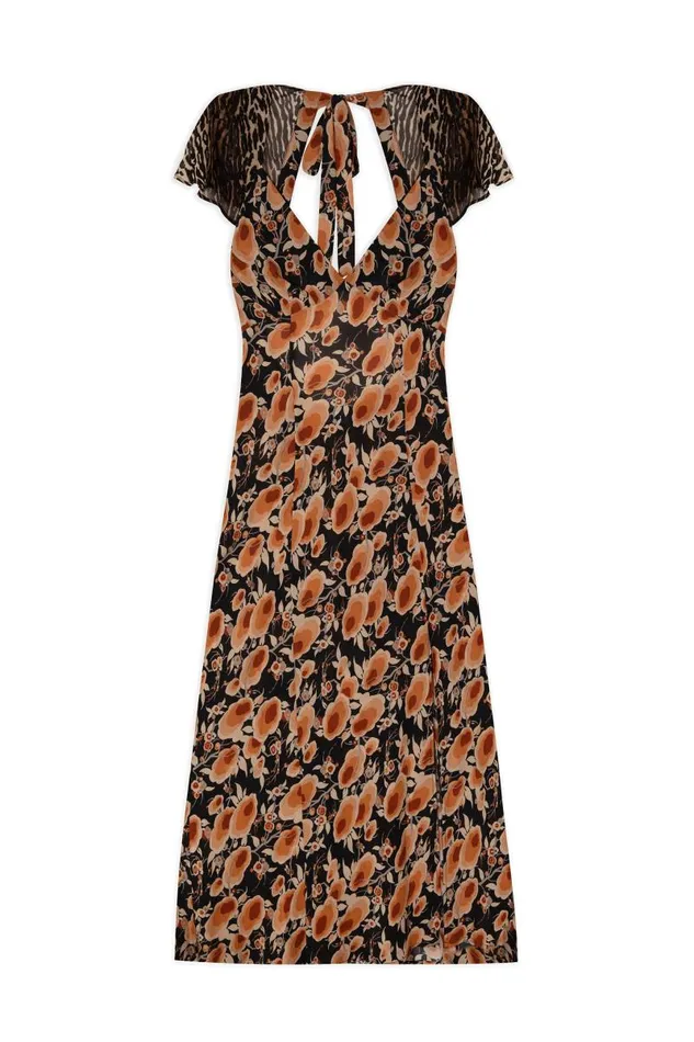 Women Dresses RIXO Angelina Sienna Starlet Floral Leopard Mix Women Dresses RIXO Angelina Sienna Starlet Floral Leopard Mix