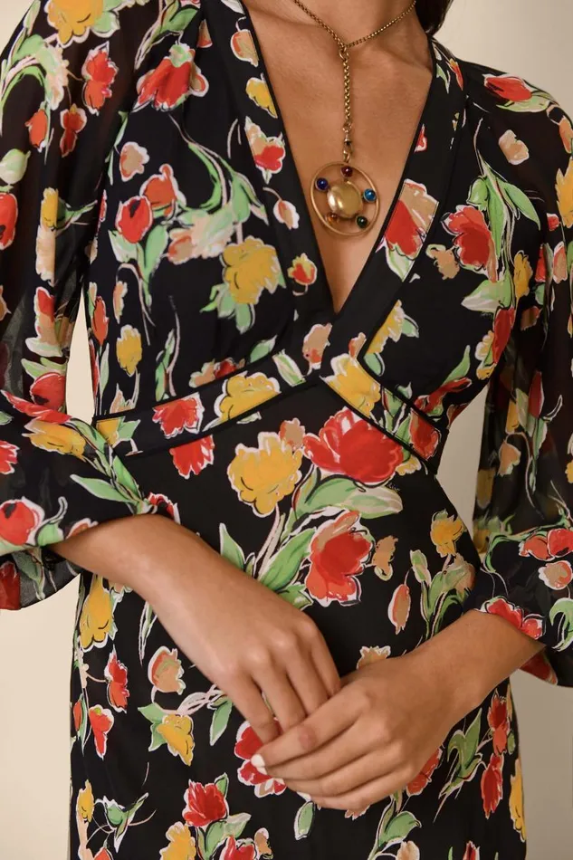 Women Dresses RIXO Ayla Fontainhas Floral Black Women Dresses RIXO Ayla Fontainhas Floral Black