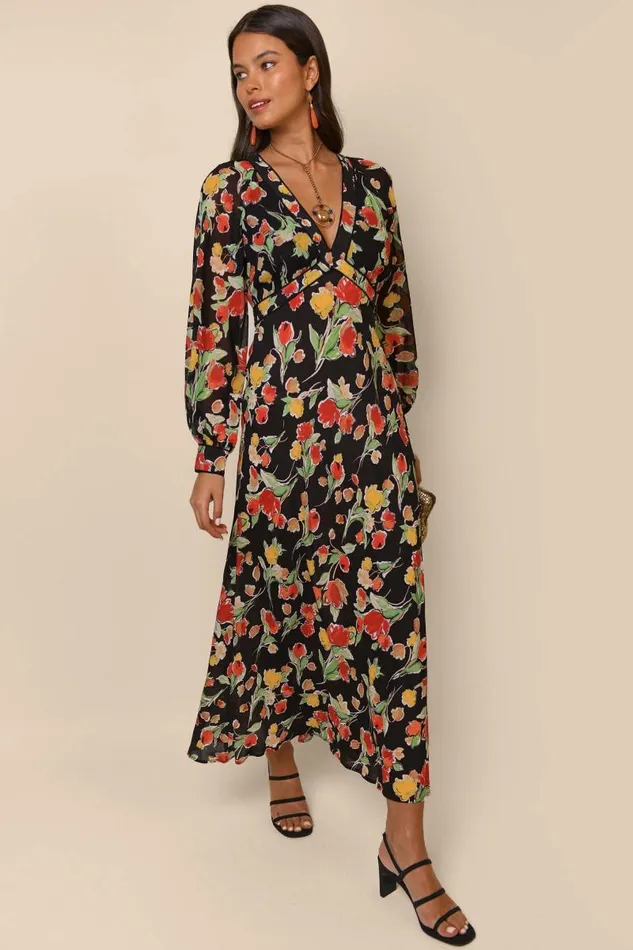 Women Dresses RIXO Ayla Fontainhas Floral Black Women Dresses RIXO Ayla Fontainhas Floral Black