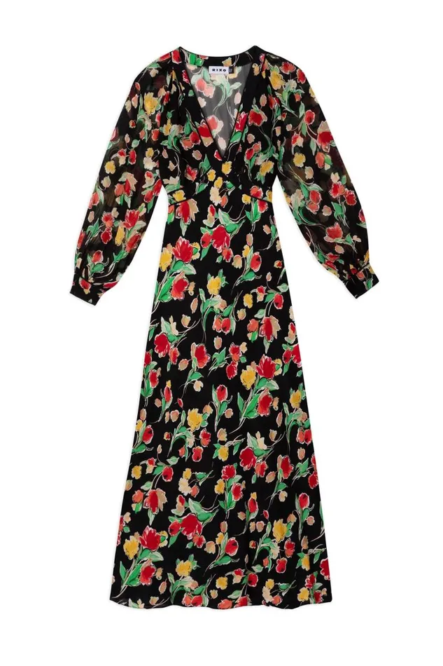 Women Dresses RIXO Ayla Fontainhas Floral Black Women Dresses RIXO Ayla Fontainhas Floral Black