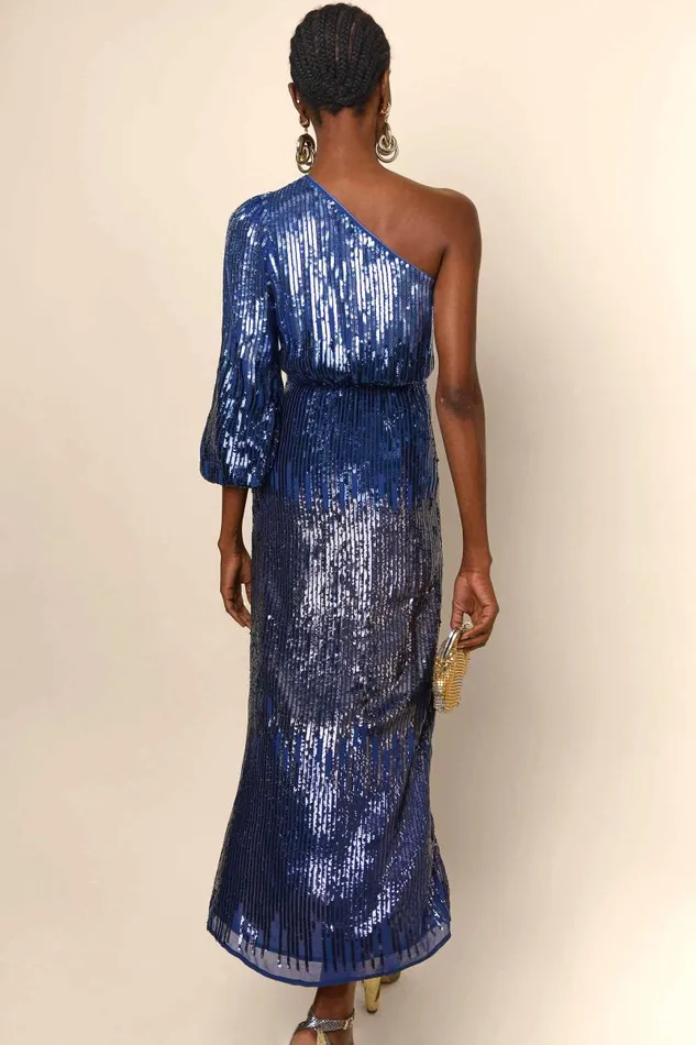 Women Dresses RIXO Bradshaw Blue Ombre Sequin Women Dresses RIXO Bradshaw Blue Ombre Sequin