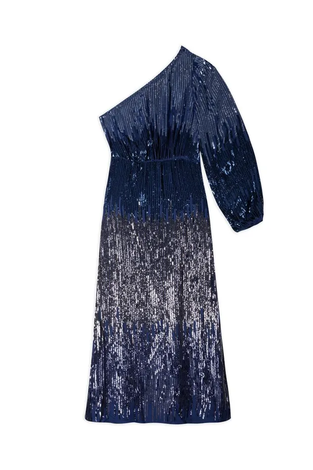 Women Dresses RIXO Bradshaw Blue Ombre Sequin Women Dresses RIXO Bradshaw Blue Ombre Sequin