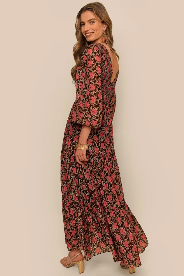 Women Dresses RIXO Brooke Rennie Rose Navy Women Dresses RIXO Brooke Rennie Rose Navy