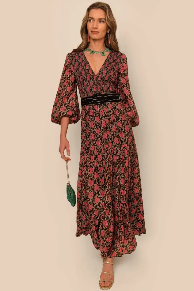 Women Dresses RIXO Brooke Rennie Rose Navy Women Dresses RIXO Brooke Rennie Rose Navy