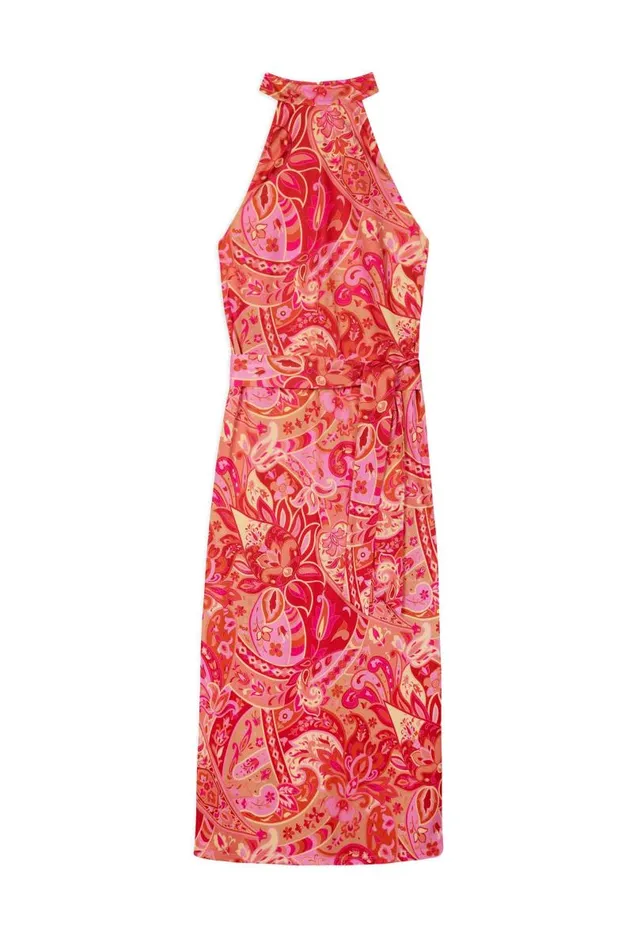 Women Dresses RIXO Celeste Grace Paisley Pink