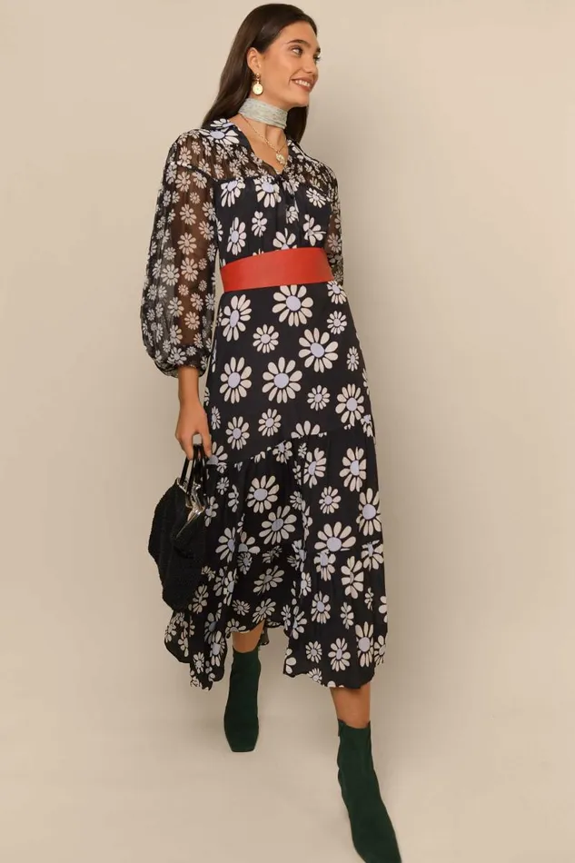 Women Dresses RIXO Christa Block Daisy