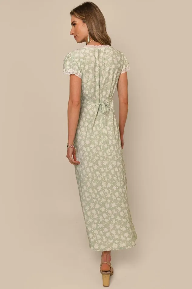 Women Dresses RIXO Clarice Vintage Daisy Green Women Dresses RIXO Clarice Vintage Daisy Green