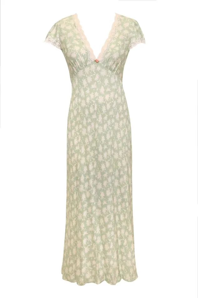 Women Dresses RIXO Clarice Vintage Daisy Green Women Dresses RIXO Clarice Vintage Daisy Green