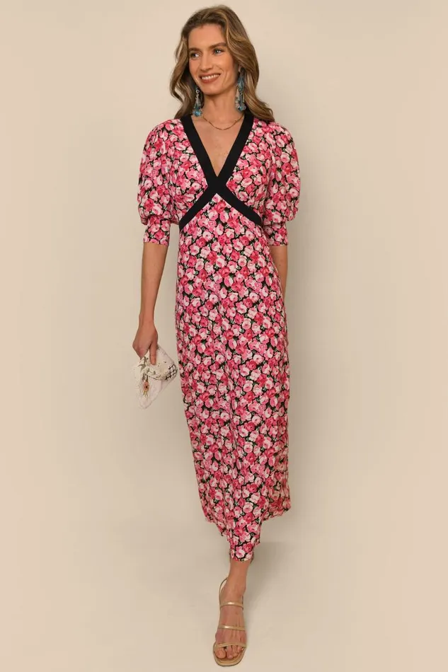 Women Dresses RIXO Deanna Pink English Rose Mix