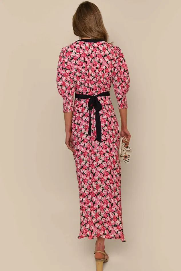 Women Dresses RIXO Deanna Pink English Rose Mix Women Dresses RIXO Deanna Pink English Rose Mix