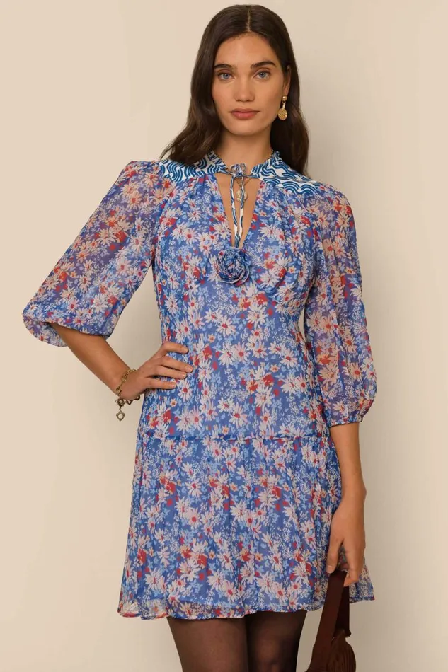 Women Dresses RIXO Devi Blue Daisy Trail Mix Women Dresses RIXO Devi Blue Daisy Trail Mix