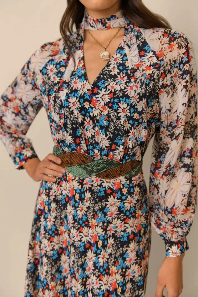 Women Dresses RIXO Diya Black Daisy Parade Women Dresses RIXO Diya Black Daisy Parade