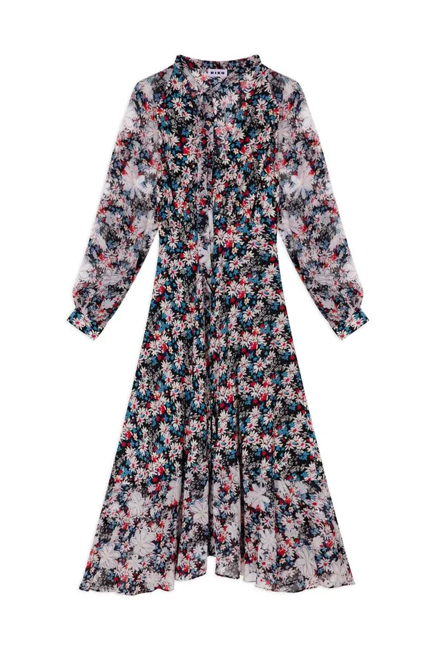 Women Dresses RIXO Diya Black Daisy Parade Women Dresses RIXO Diya Black Daisy Parade