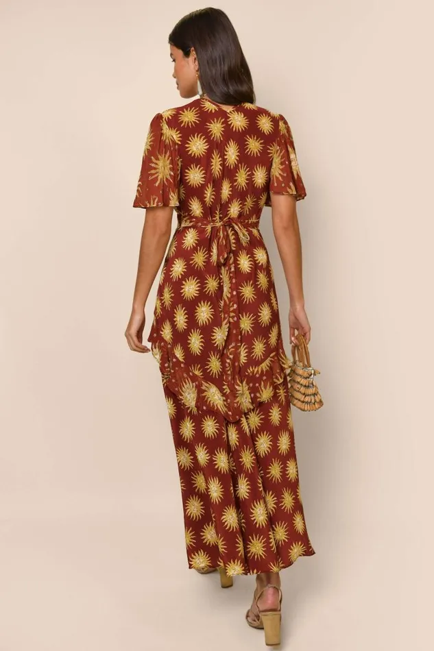 Women Dresses RIXO Evie Sunshine Ochre