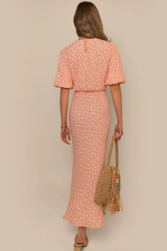 Women Dresses RIXO Flavia Marilyn Spot Pink Women Dresses RIXO Flavia Marilyn Spot Pink