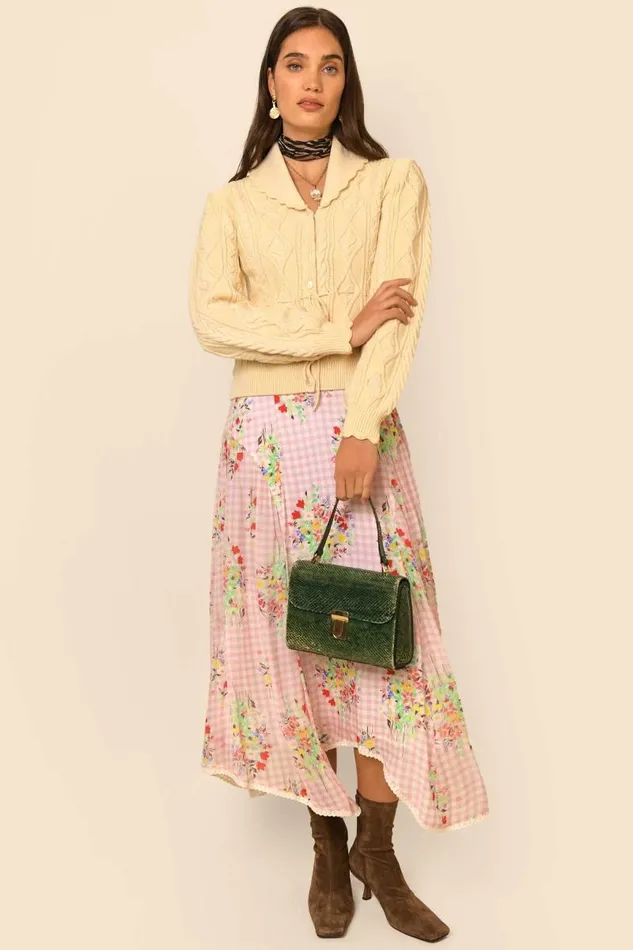 Women Dresses RIXO Gem Pink Check Vintage Bunch Women Dresses RIXO Gem Pink Check Vintage Bunch
