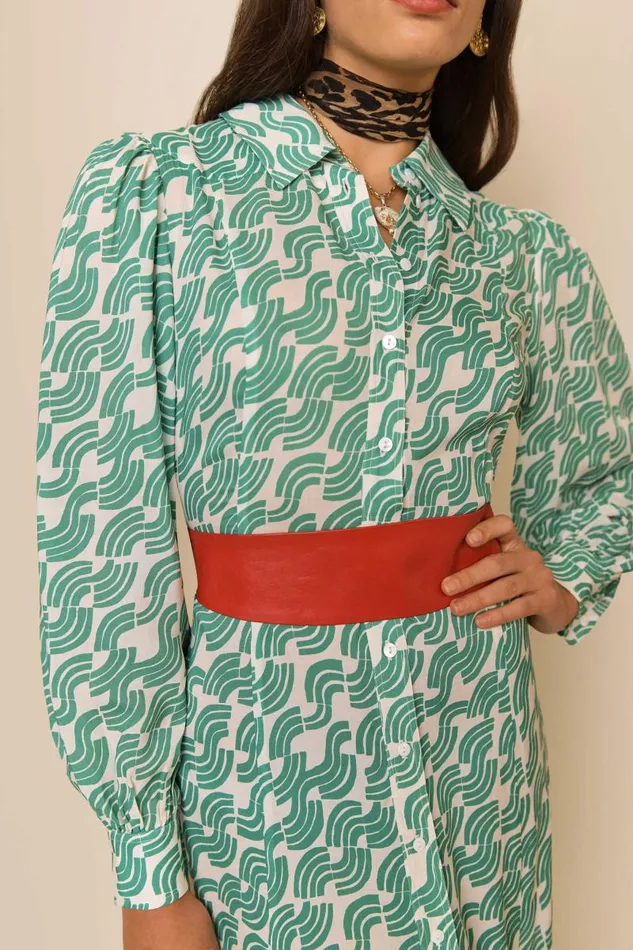 Women Dresses RIXO Georgina Green Abstract Wave Women Dresses RIXO Georgina Green Abstract Wave