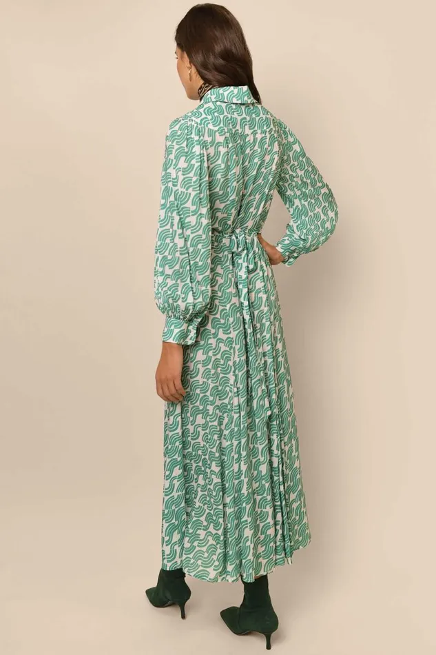 Women Dresses RIXO Georgina Green Abstract Wave Women Dresses RIXO Georgina Green Abstract Wave