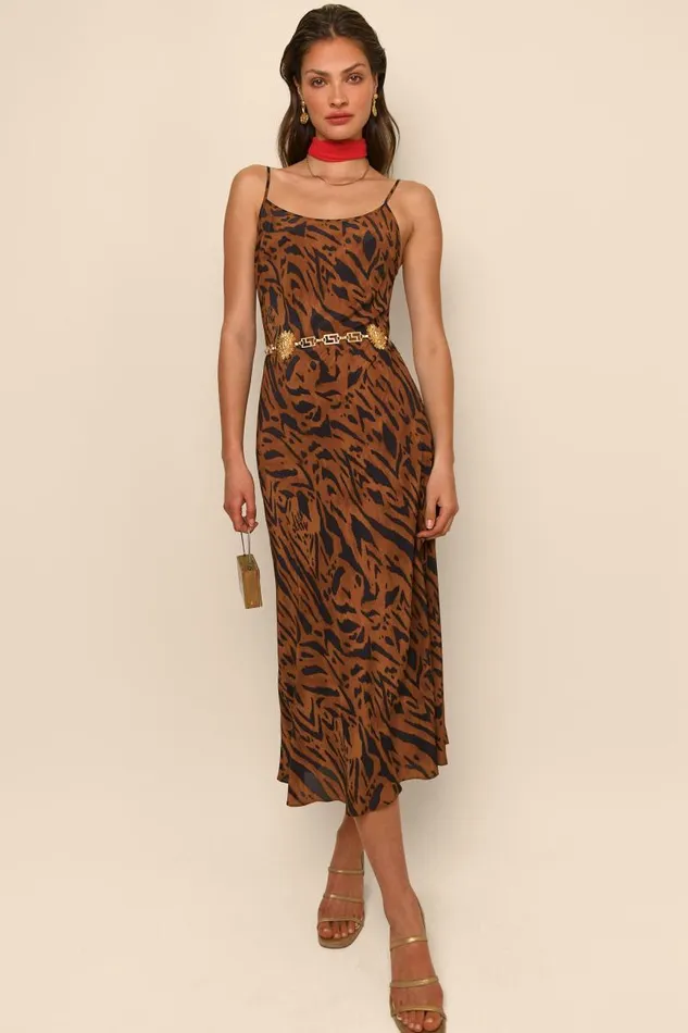 Women Dresses RIXO Holly Tiger Stripe Women Dresses RIXO Holly Tiger Stripe