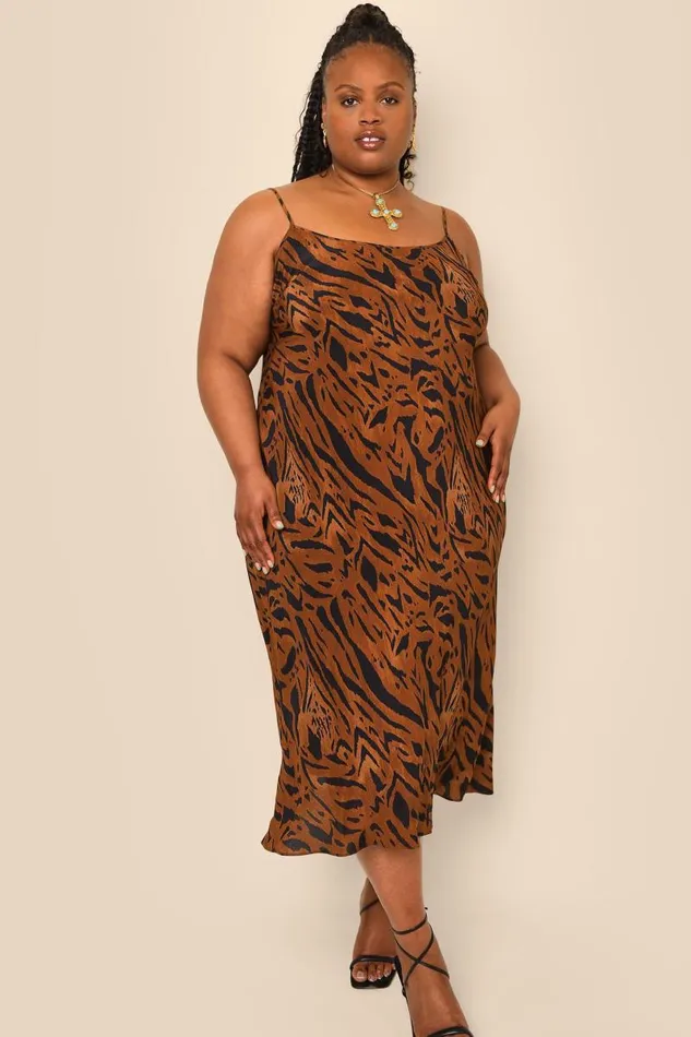 Women Dresses RIXO Holly Tiger Stripe Women Dresses RIXO Holly Tiger Stripe