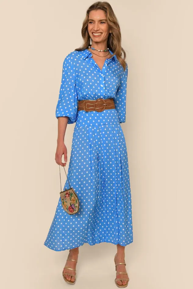 Women Dresses RIXO Izzy Polka Dot Blue