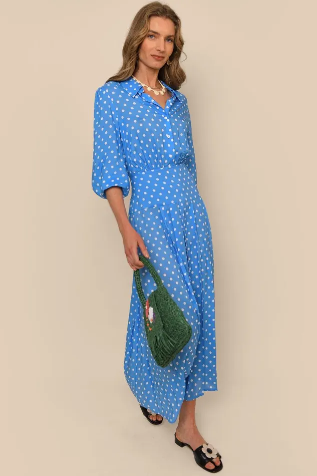 Women Dresses RIXO Izzy Polka Dot Blue Women Dresses RIXO Izzy Polka Dot Blue