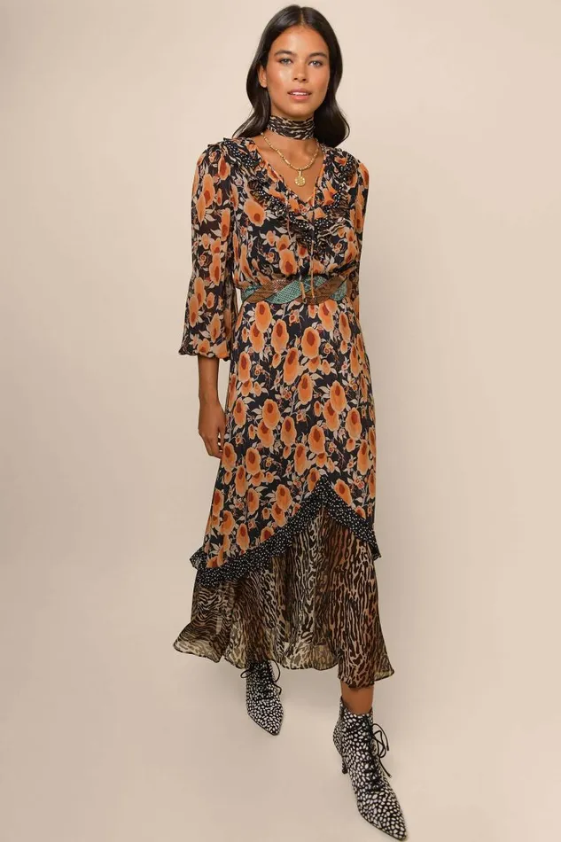 Women Dresses RIXO Jaida Sienna Starlet Mix Women Dresses RIXO Jaida Sienna Starlet Mix