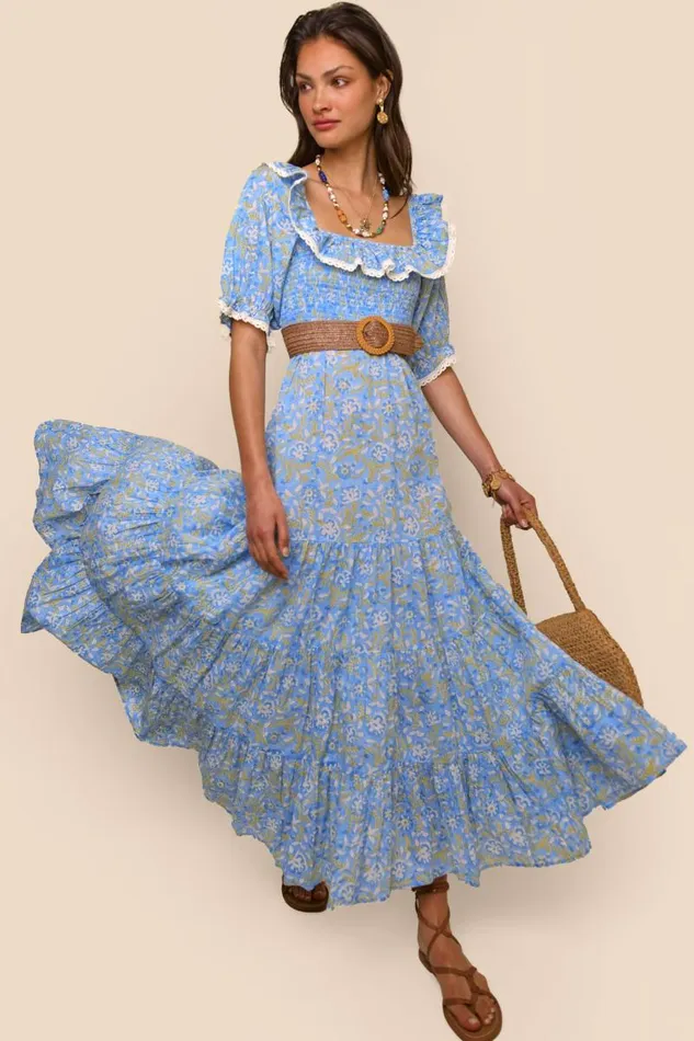 Women Dresses RIXO Joanie Sarasa Blue