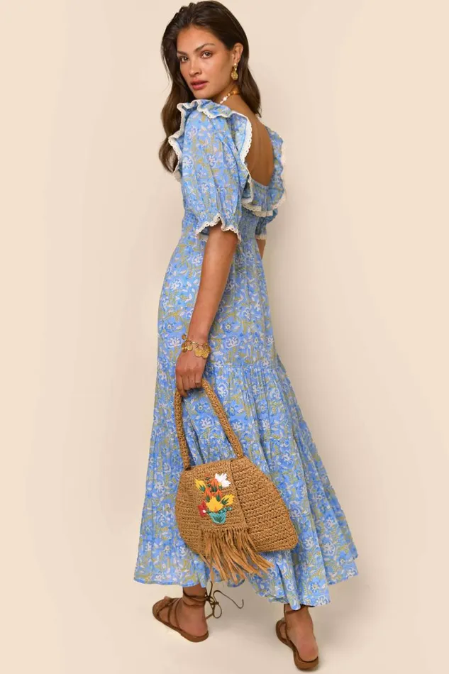 Women Dresses RIXO Joanie Sarasa Blue Women Dresses RIXO Joanie Sarasa Blue