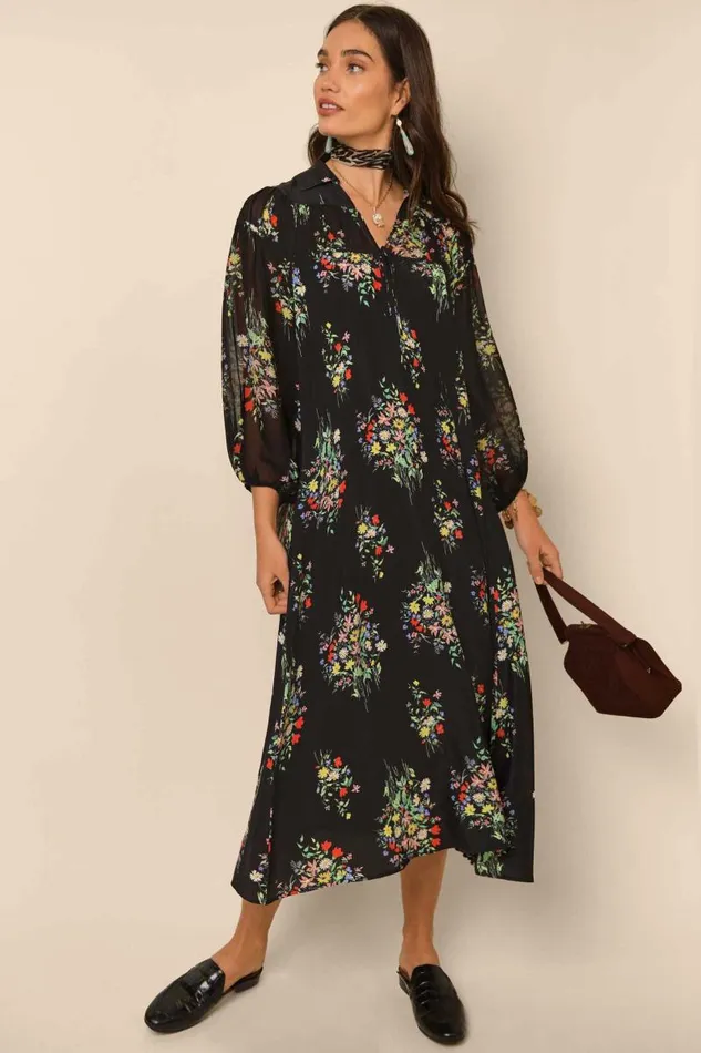 Women Dresses RIXO Khaleesha Black Vintage Bunch