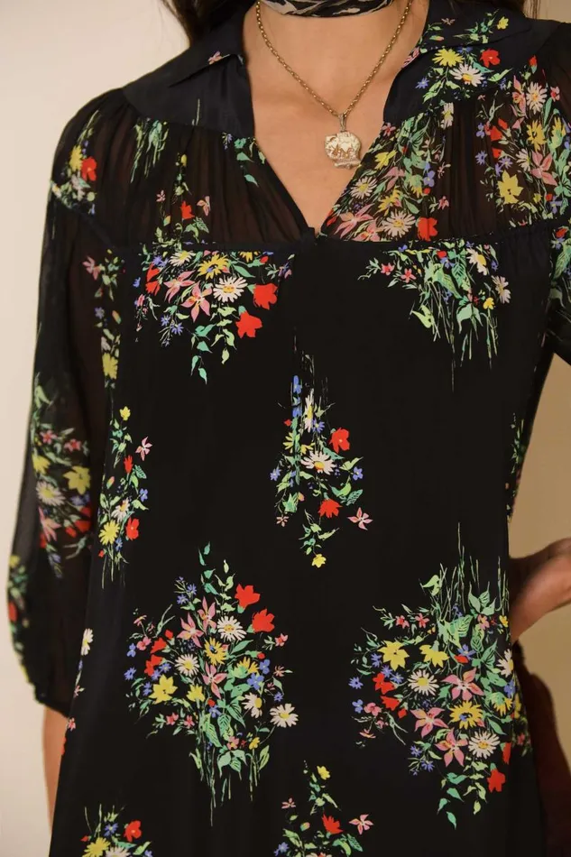 Women Dresses RIXO Khaleesha Black Vintage Bunch Women Dresses RIXO Khaleesha Black Vintage Bunch